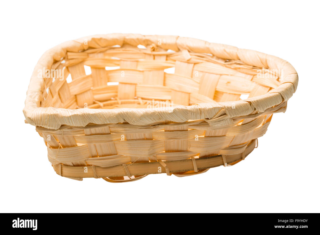 Hölzerne Schüssel isoliert Stockfoto