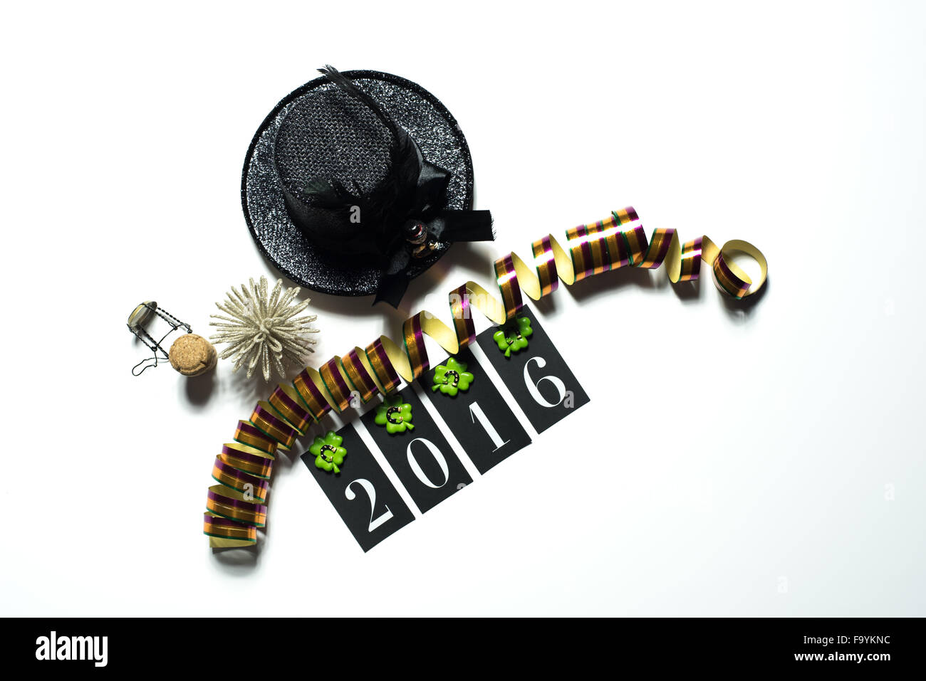 Conecpt für glückliches neues Jahr 2016 auf weißem Hintergrund Stockfoto