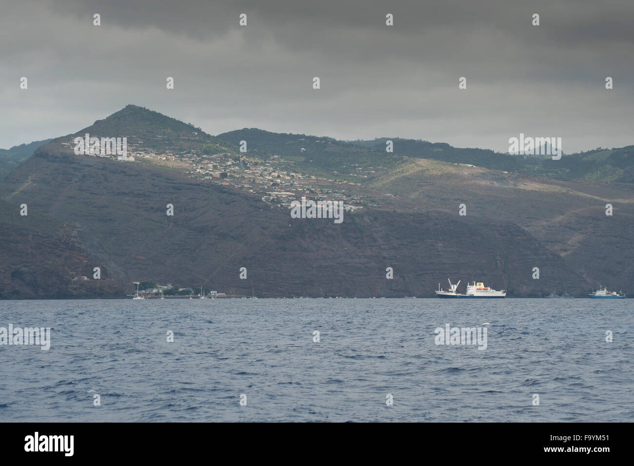Hafen auf Insel St. Helena, Süd-Atlantik Stockfoto