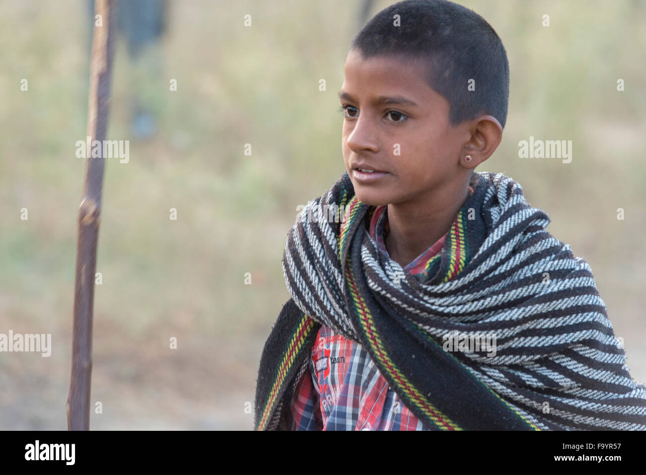 Junge, Camel Fair, Pushkar Stockfoto