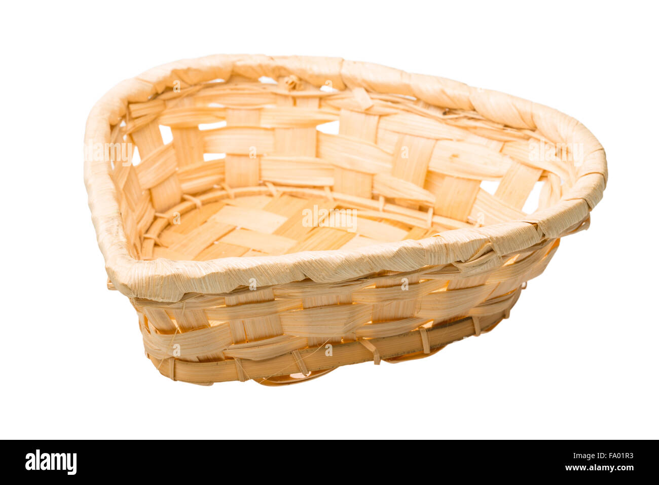 Hölzerne Schüssel isoliert Stockfoto