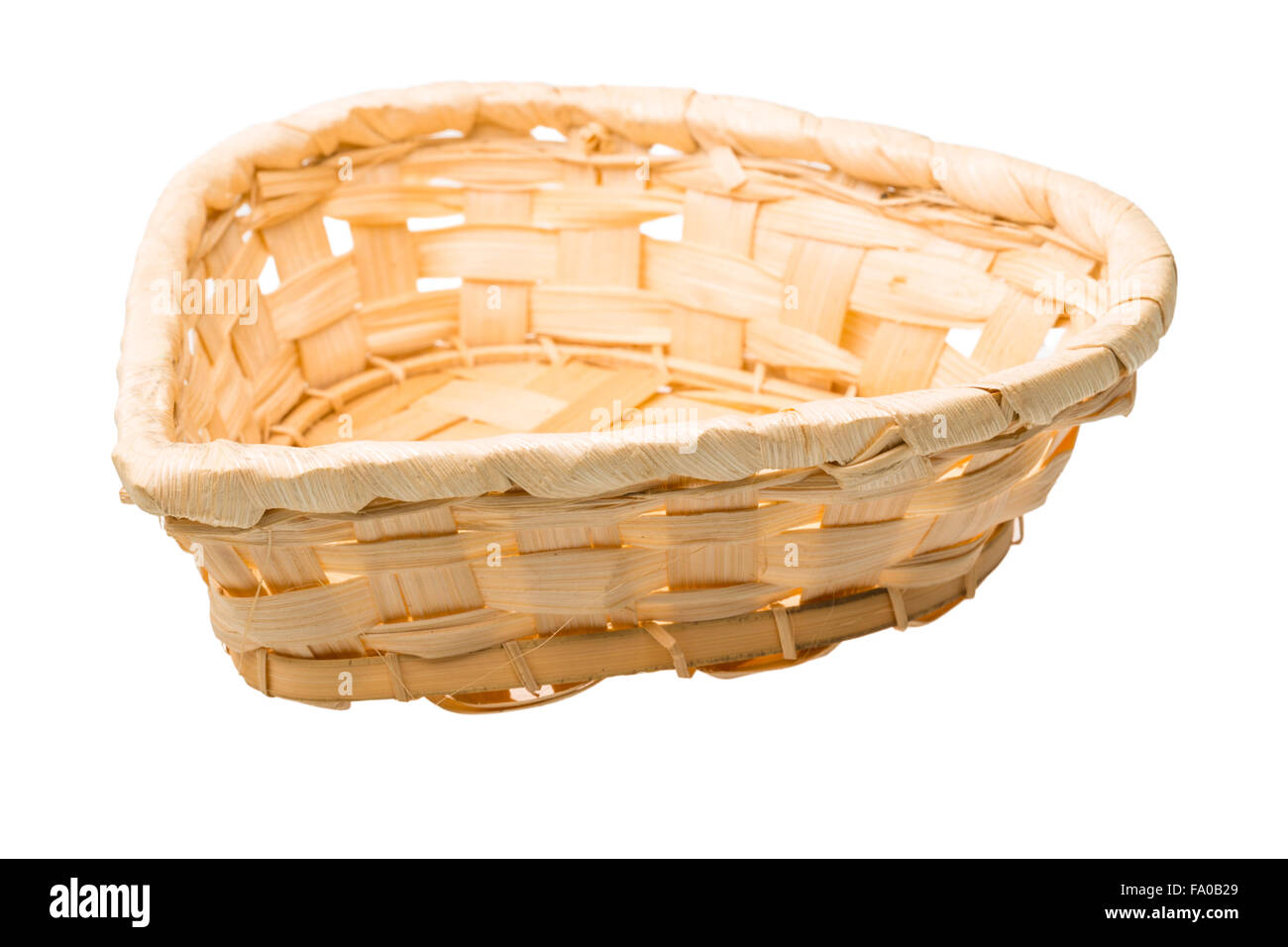 Hölzerne Schüssel isoliert Stockfoto