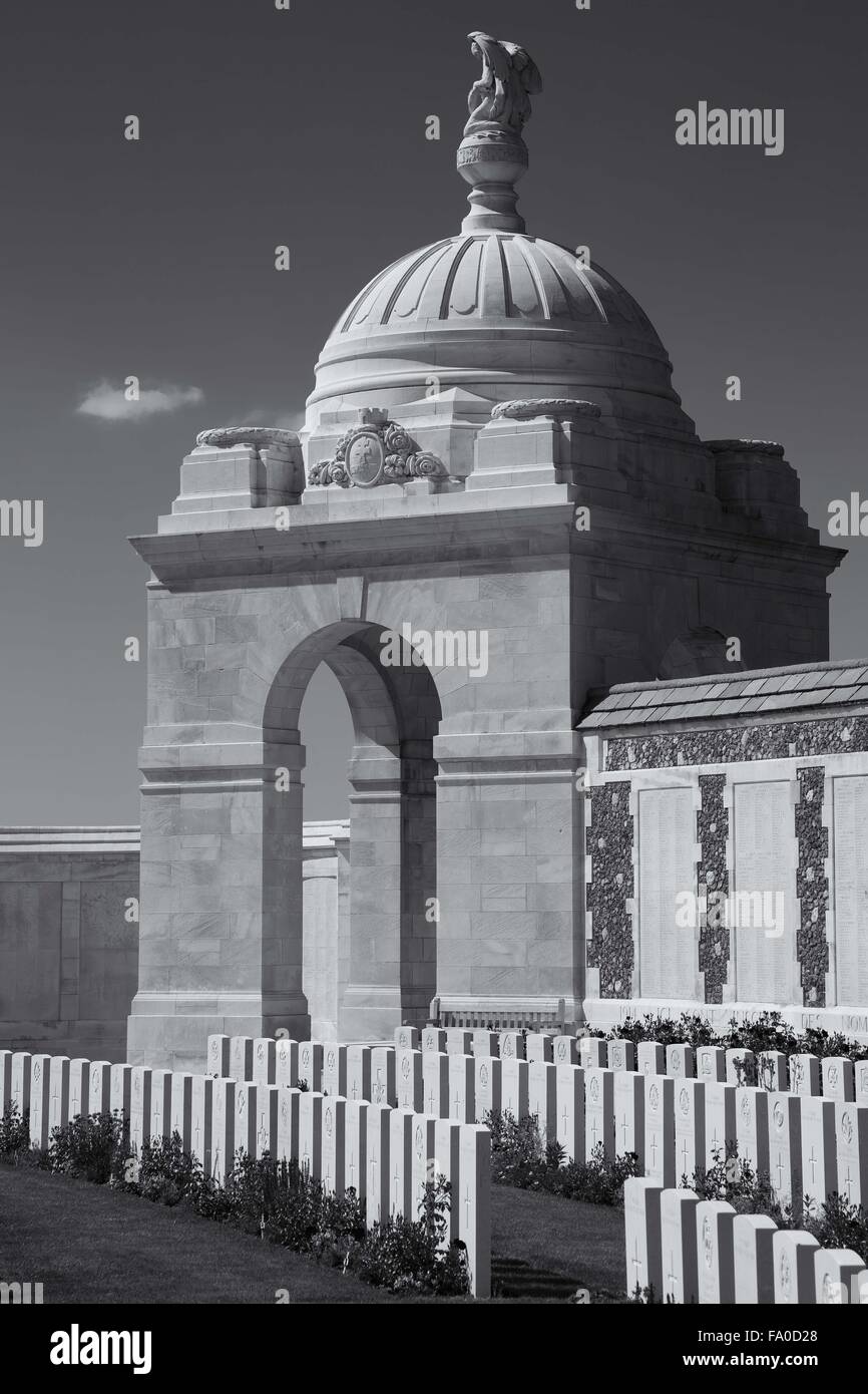Tyne Cot Welt ein Soldatenfriedhof, der größten britischen Soldatenfriedhof in der Welt in Passendale, Belgien Stockfoto