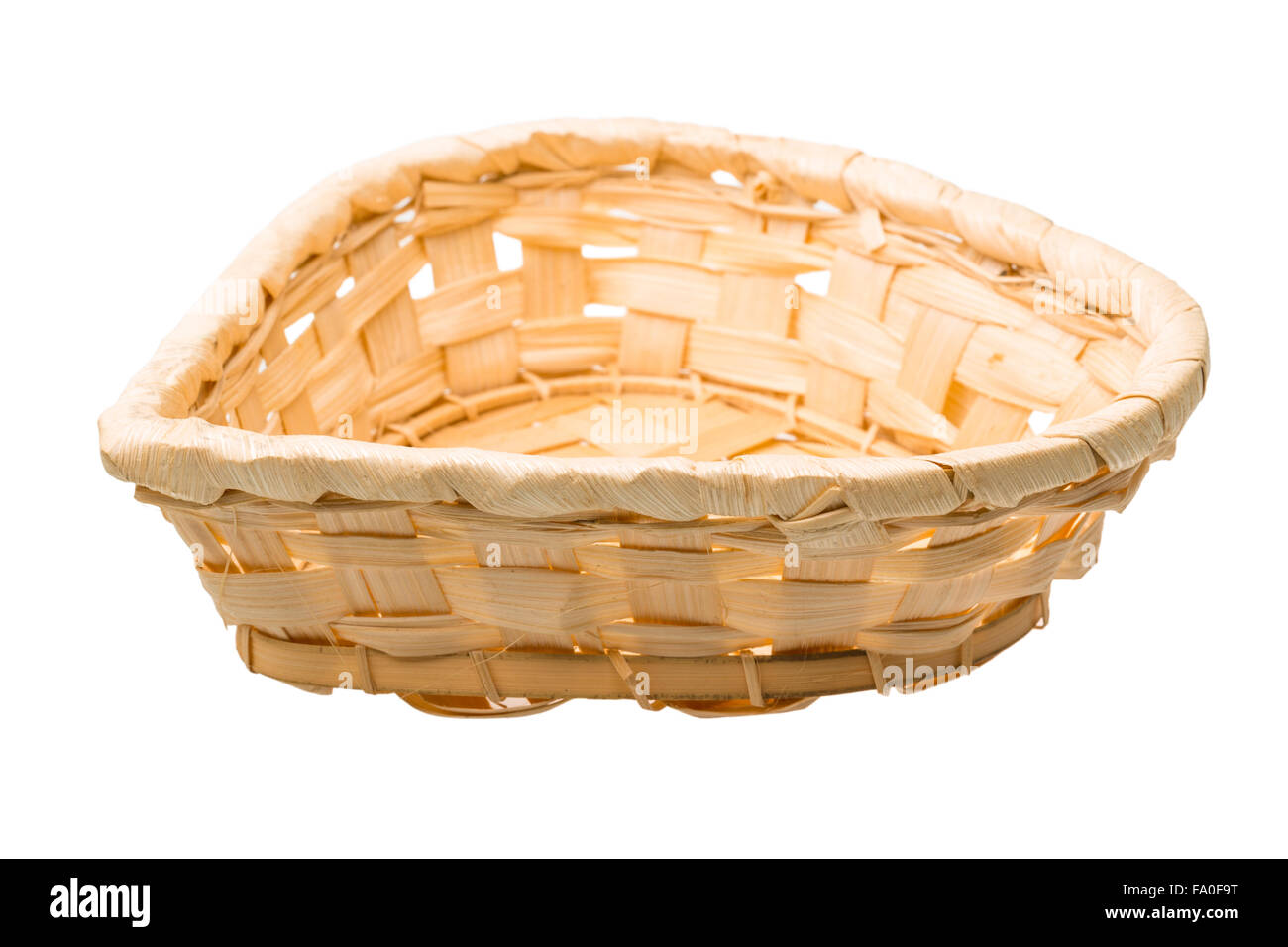 Hölzerne Schüssel isoliert Stockfoto