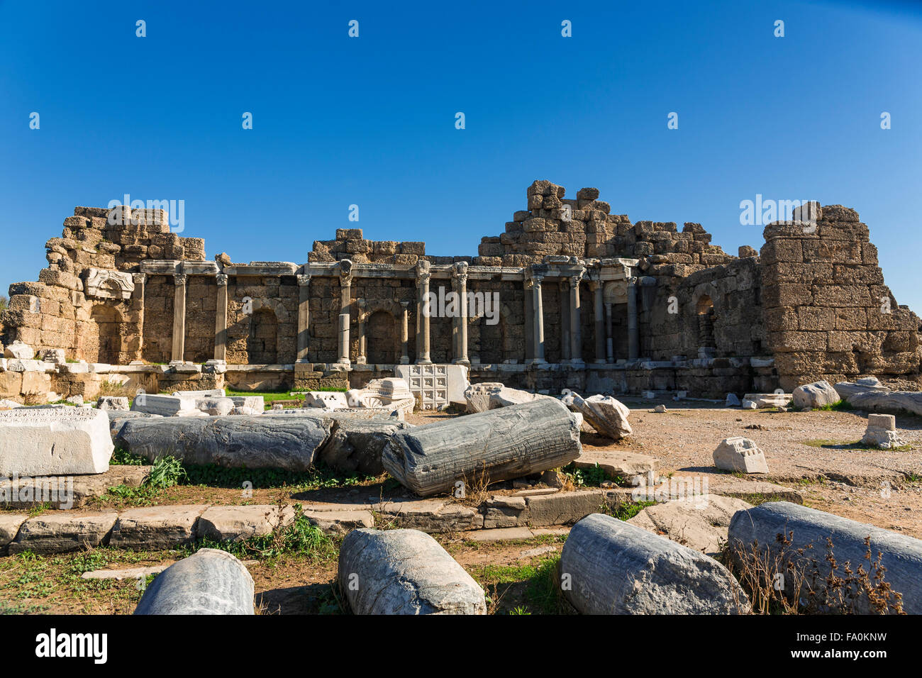 Ruinen in Side, Türkei Stockfoto