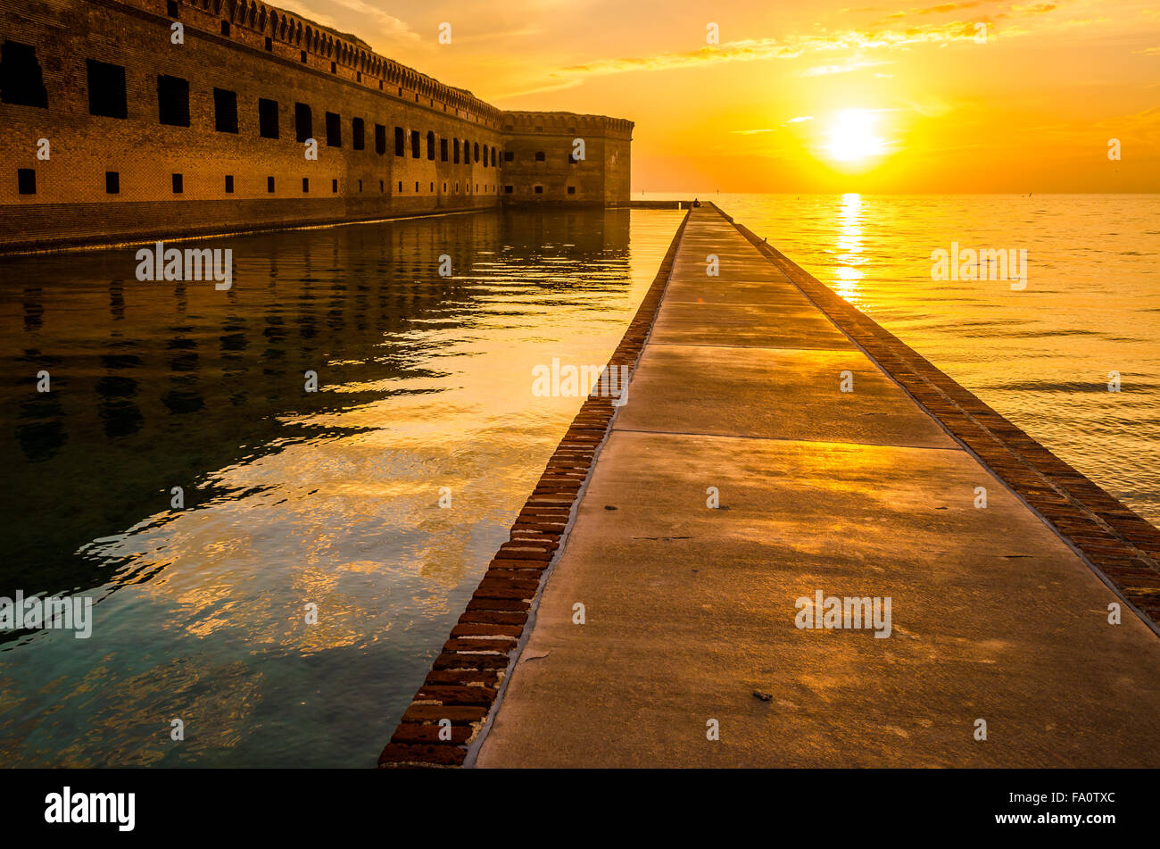 Fort Jefferson war einer der größten Festungen, die jemals gebaut wurde. Es bedroht die starken Schiffsverkehr, die zwischen der Golfküste übergeben. Stockfoto