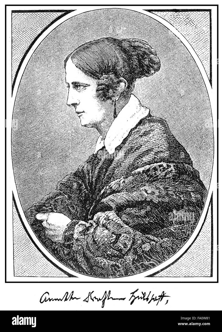Annette von Droste-Hulshoff, 1797-1848, deutscher Schriftsteller und Dichter Stockfoto