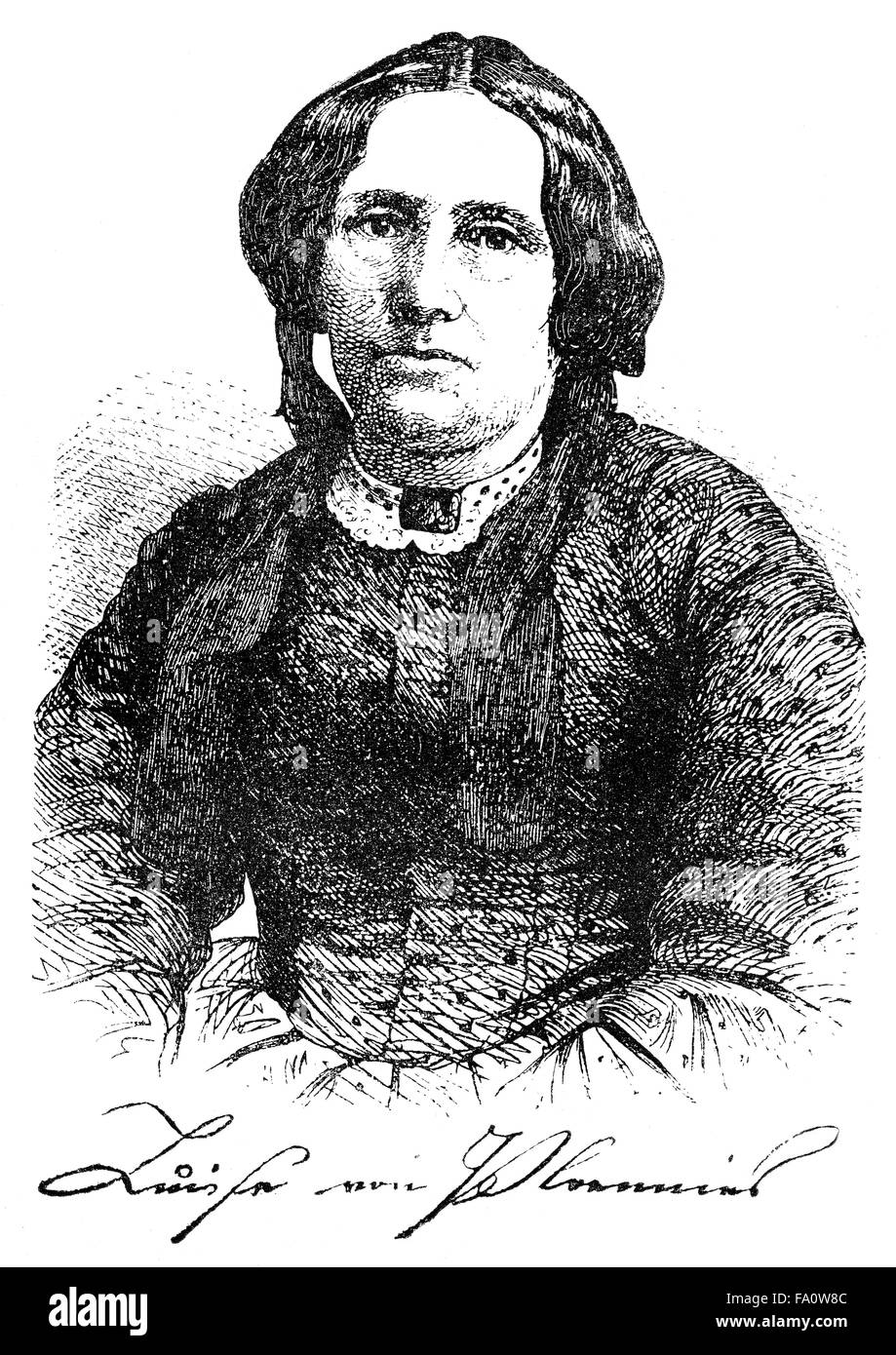 Luise von Ploennies, 1803-1872, eine deutsche Schauspielerin und Schriftstellerin, Stockfoto