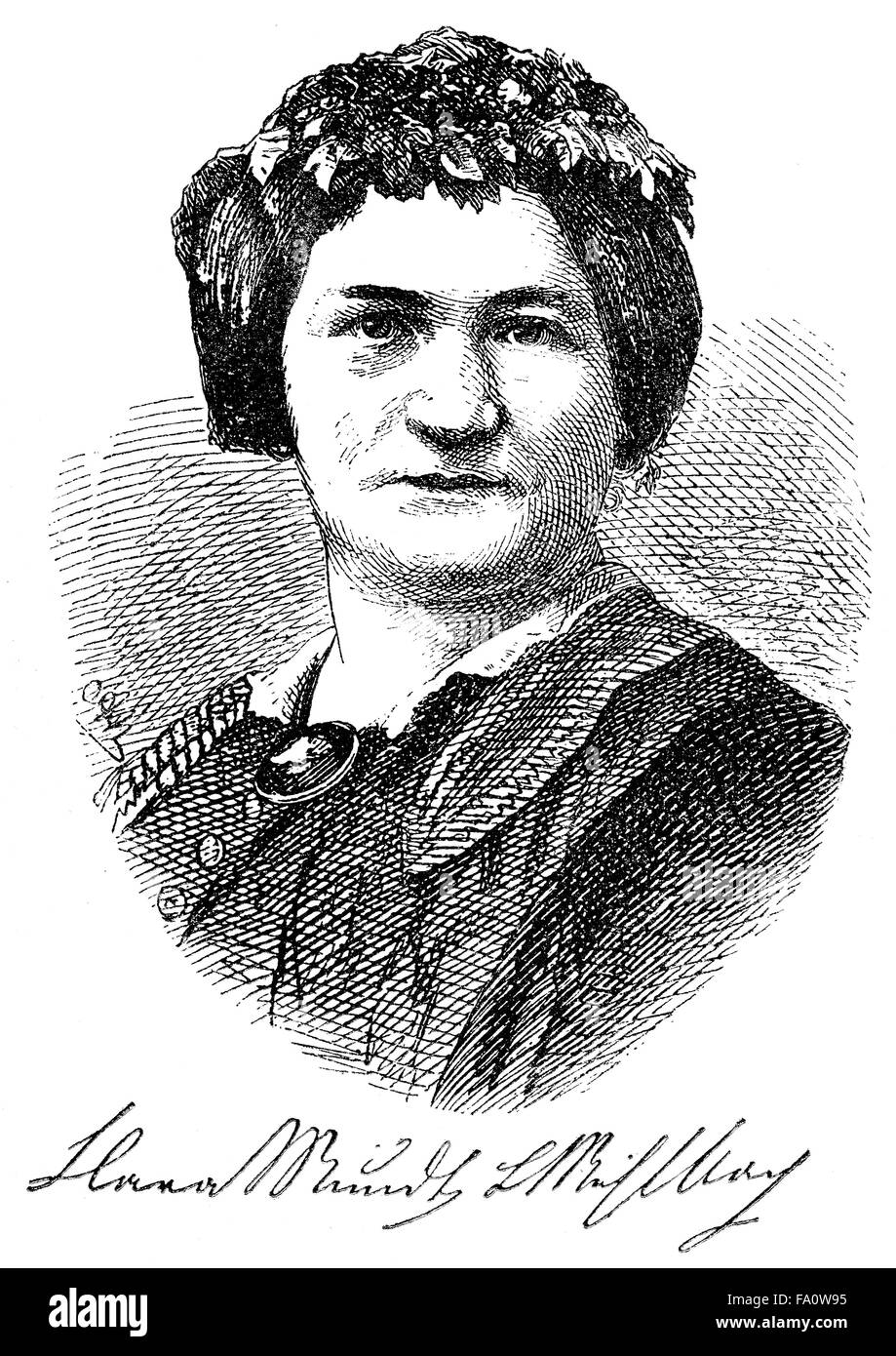Klara Luise Mundt, 1814-1873, ein deutscher Schriftsteller, Stockfoto