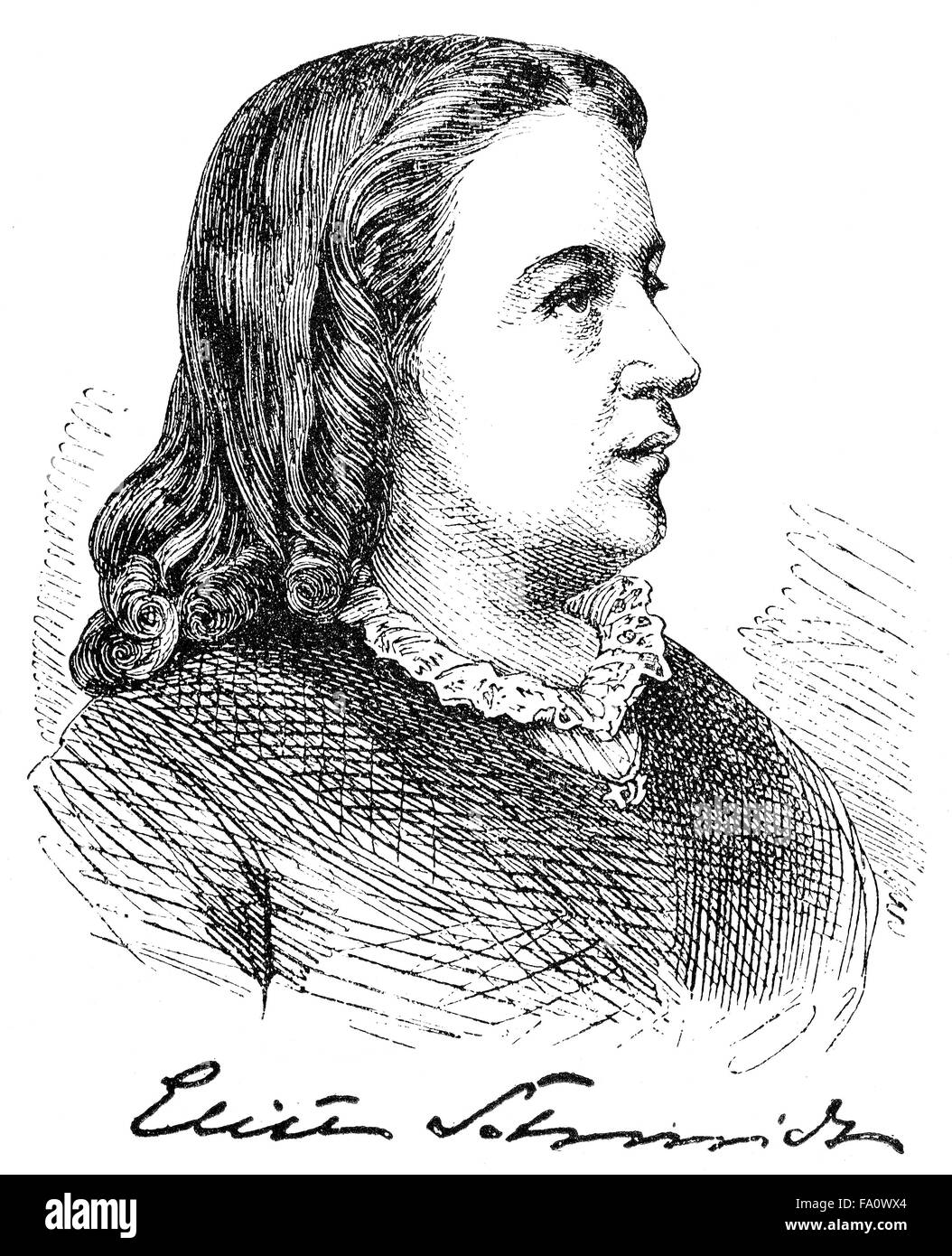 Elise Schmidt, 1827-1911, eine deutsche Schriftstellerin und Schauspielerin, Stockfoto