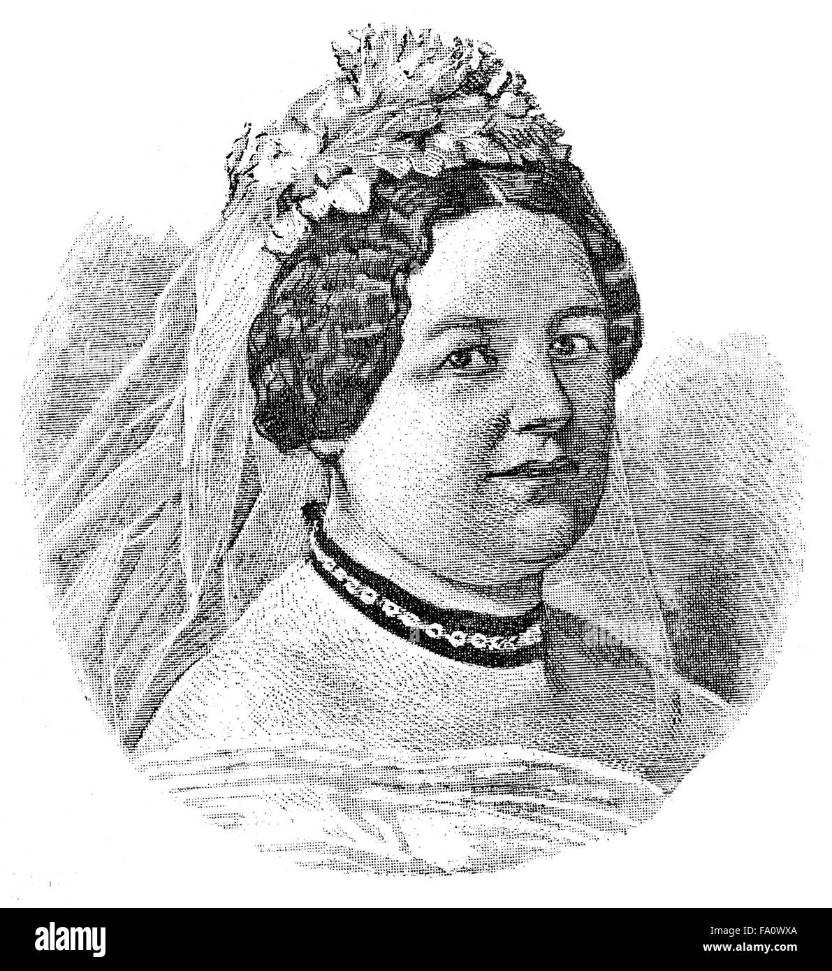 Helene von Hulsen, Gräfin von Haeseler; 1829-1892, deutsche Schriftstellerin und Salonnière, Stockfoto