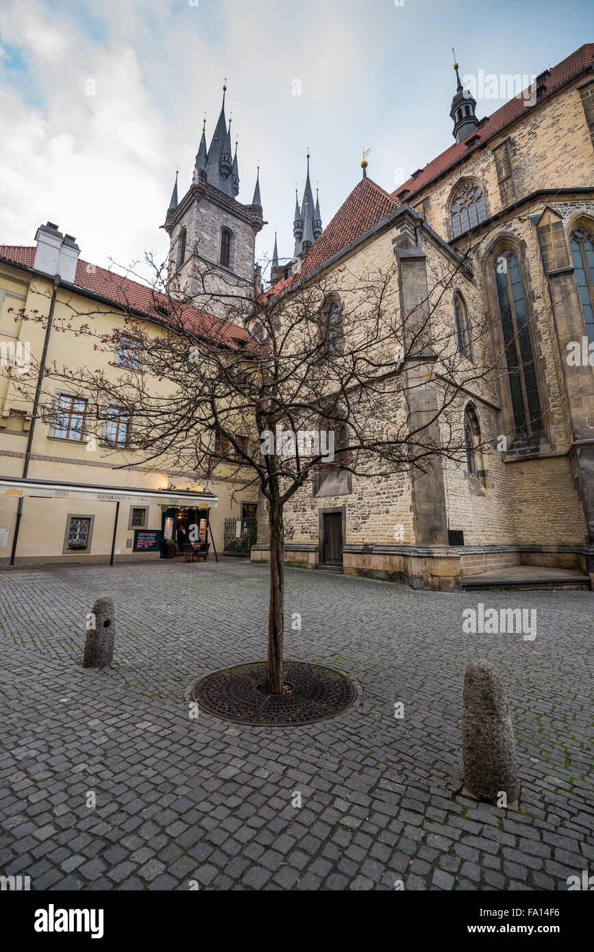 Detail der Liebfrauenkirche Tyn auf dem Altstädter Ring in Prag, Tschechische Republik Stockfoto