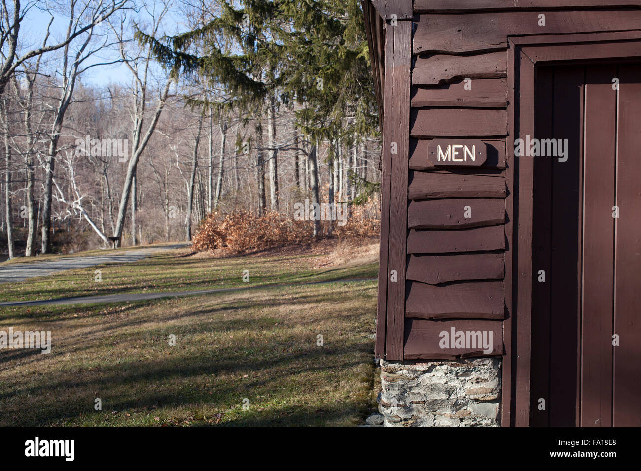 SavoyBerg stand Wald Badehaus am North Pond mit Flitch Abstellgleis