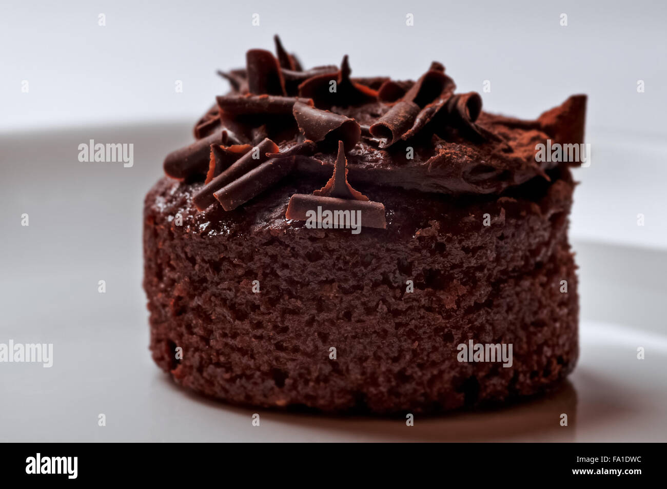 Belgische Schokolade Muffin Kuchen reichhaltigen und leckeren Nahaufnahme Makro snack Stockfoto