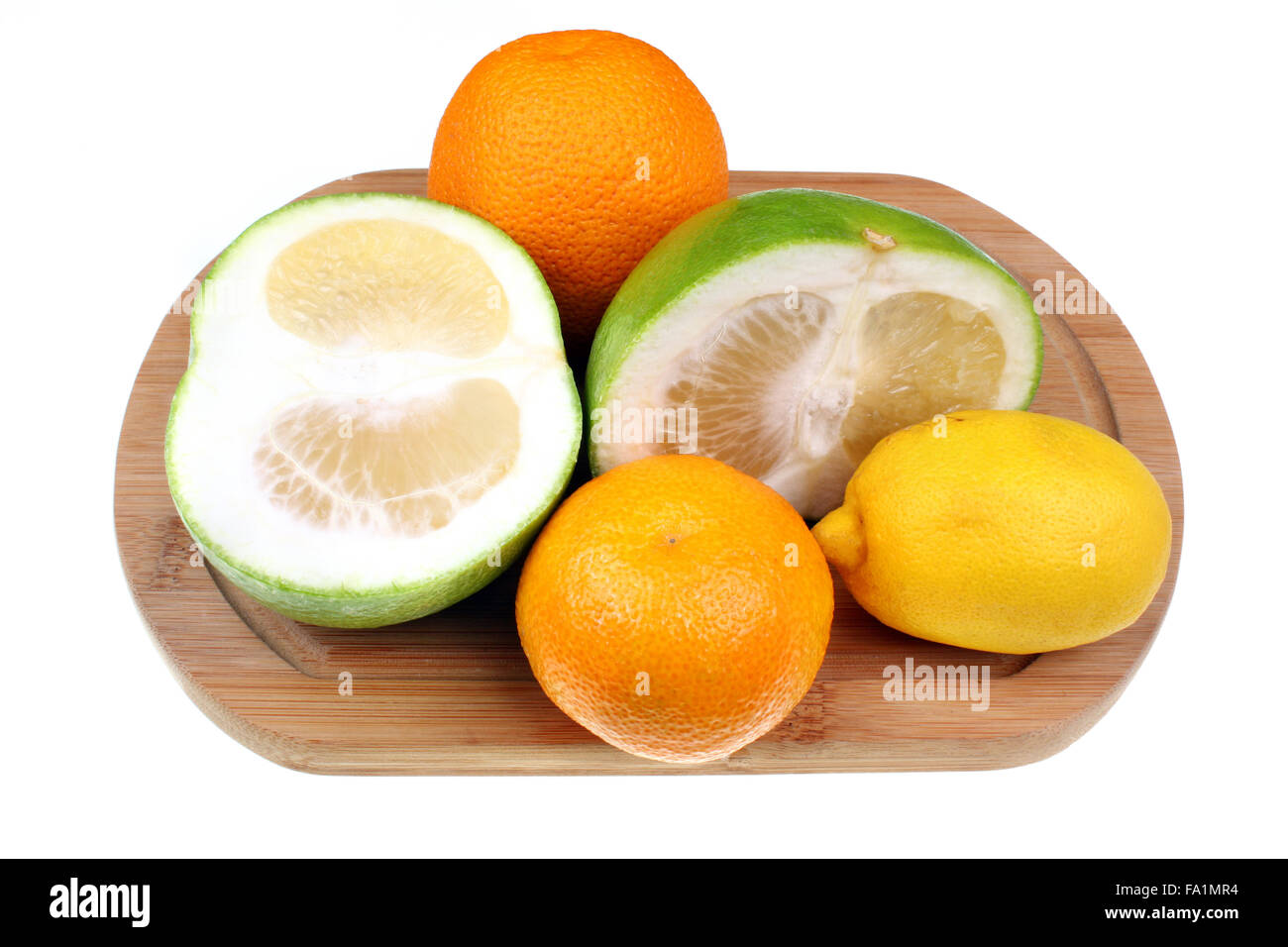 Mischung aus Zitrusfrüchten Zitrone, Mandarine, Orange, Grapefruit Schätzchen Stockfoto