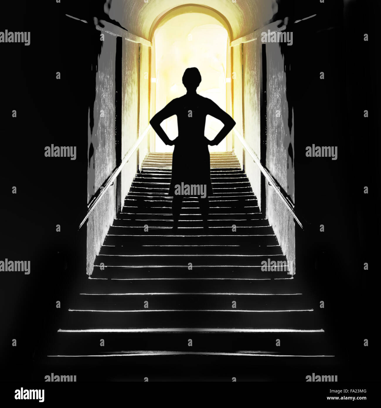 In der Nähe von Tod Erlebniskonzept. Korridor und Licht. Stockfoto