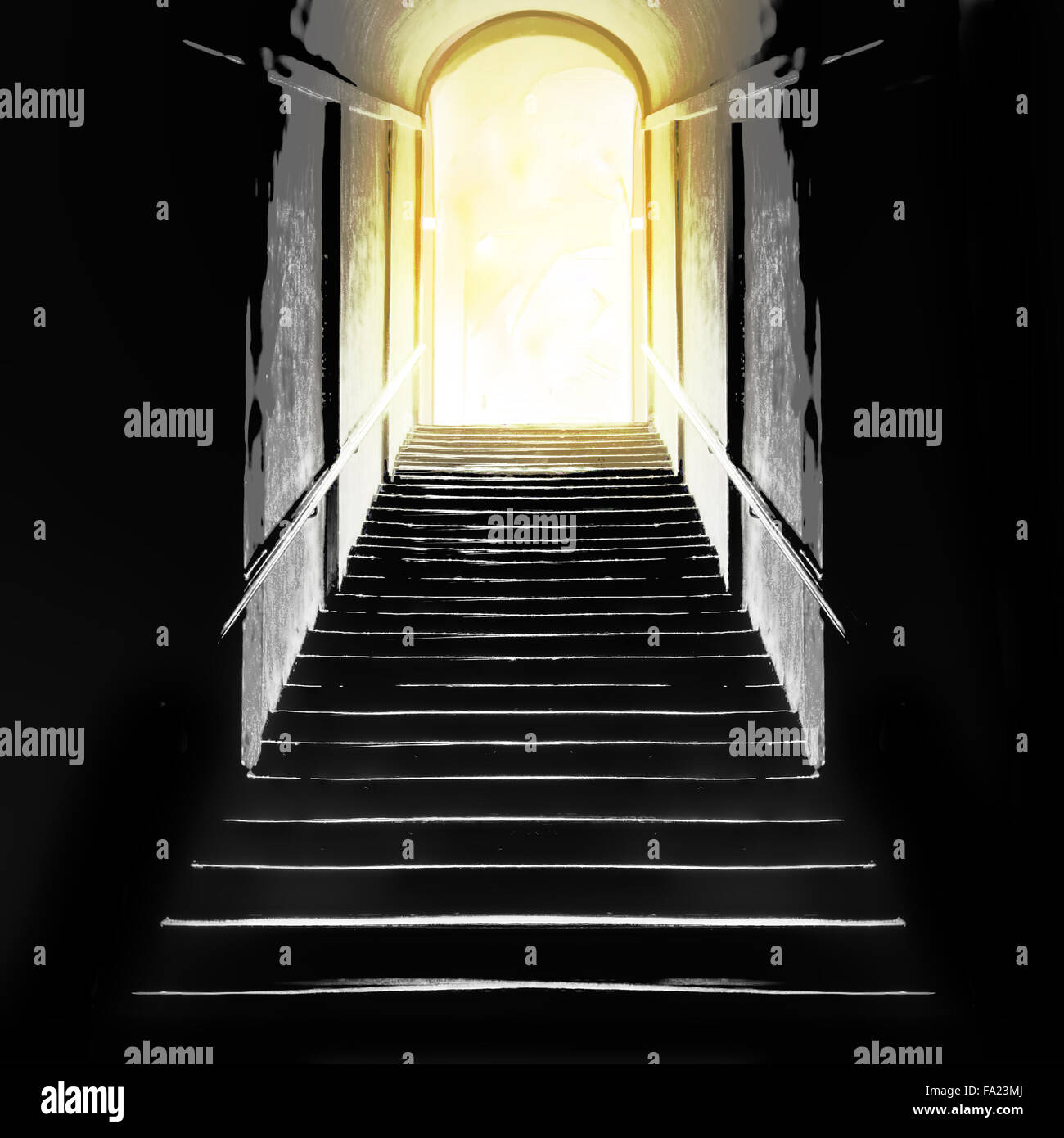 Leben nach dem Tod, in der Nähe von Tod Erlebniskonzept. Stockfoto