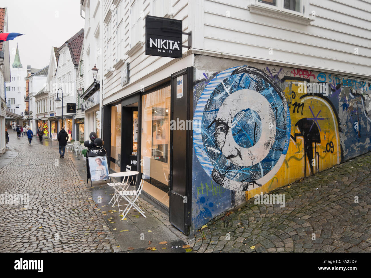 Das Nuart-Festival in Stavanger Norwegen inspiriert Künstler Wandbilder in der ganzen Stadt, eine bunte und lustige Ergänzung zu machen Stockfoto