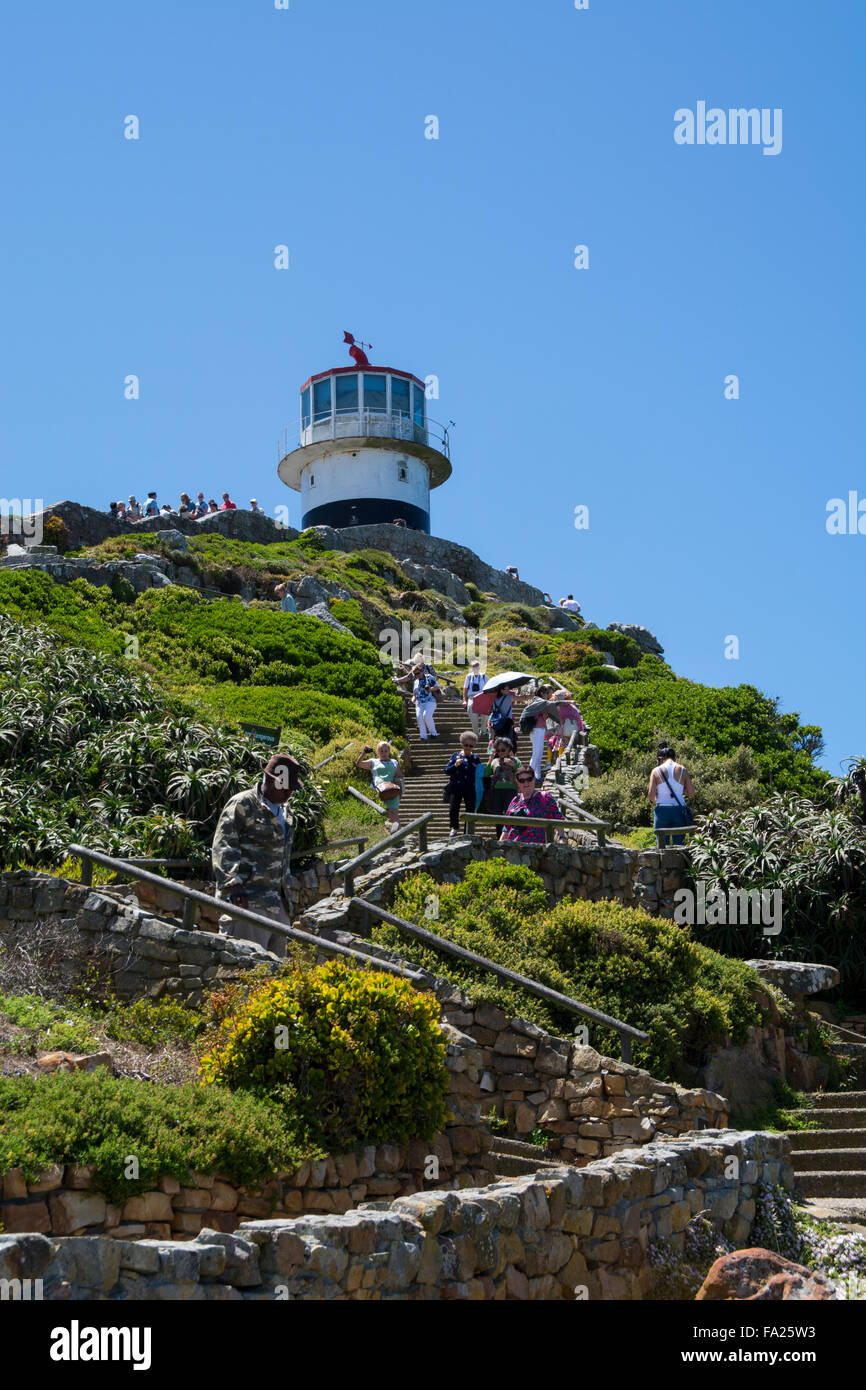 Kap der guten Hoffnung, Table Mountain National Park, Südafrika, Cape Town, Cape Point Lighthouse. Stockfoto