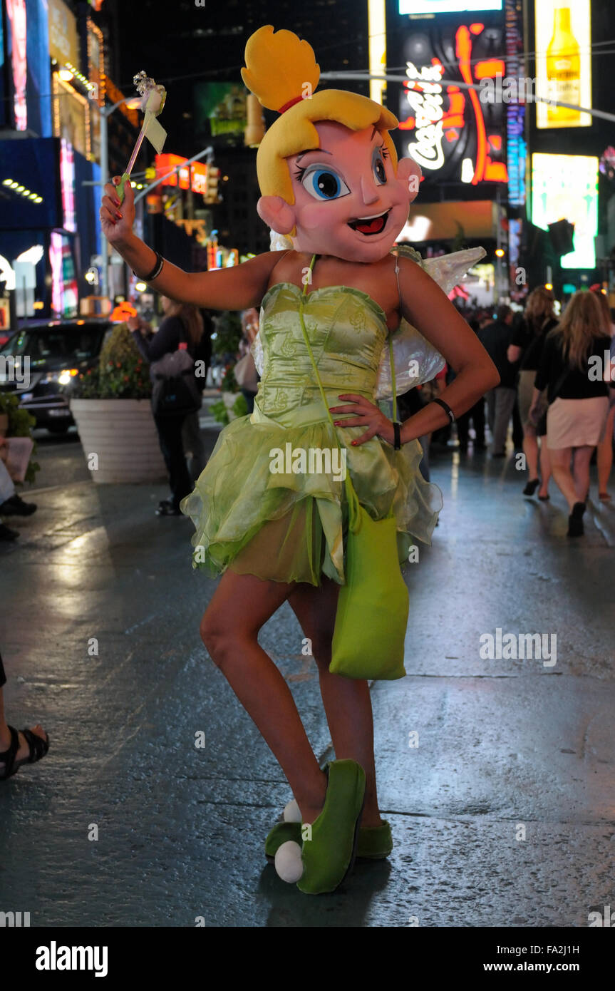Tinkerbell am Times Square, New York, New York. Stockfoto