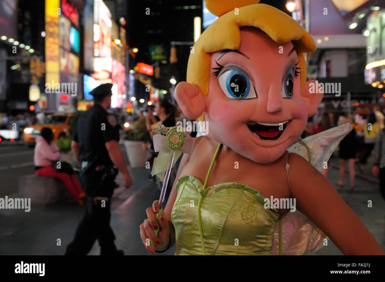 Tinkerbell am Times Square, New York, New York. Stockfoto