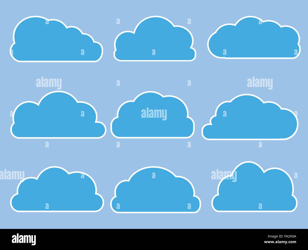 Vektor-Web-Cloud-Icons in verschiedenen Formen Stock Vektor