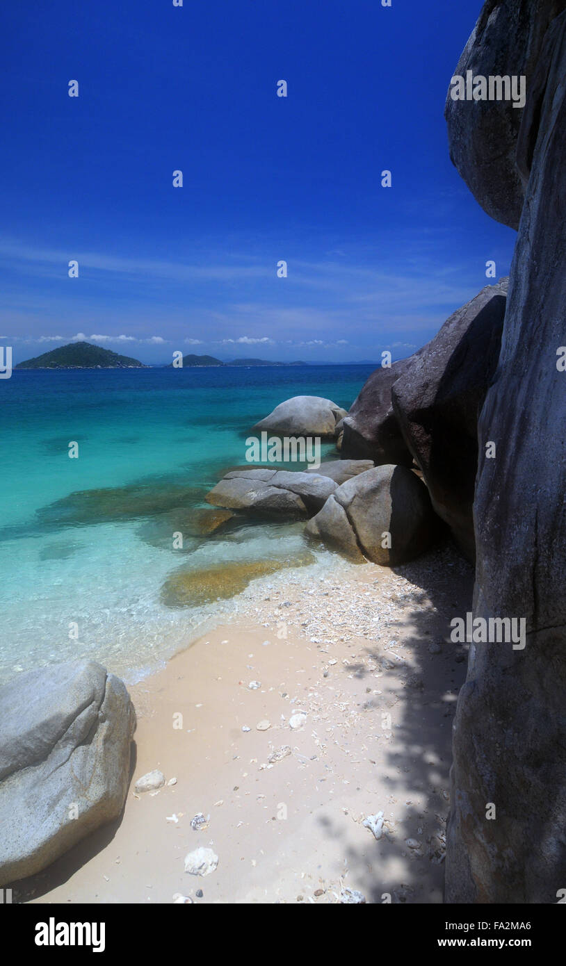 Blick vom Coombe Insel Blick auf Wheeler-Insel und dem Rest der Familie Islands National Park, Queensland, Australien Stockfoto