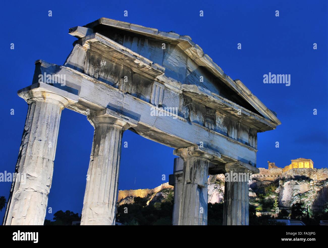 View römische Agora in Athen, Griechenland Stockfoto