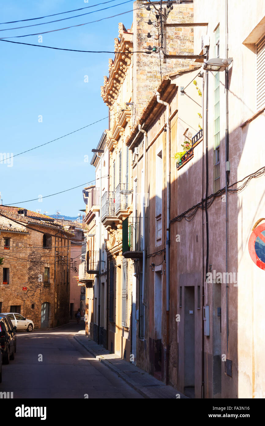 Straße in gewöhnlichen katalanische Stadt. Banyoles Stockfoto