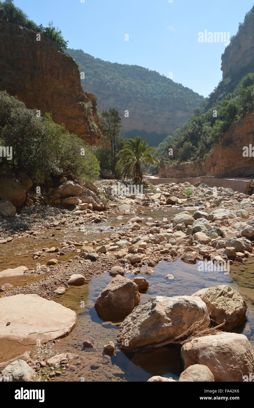 Stream of Paradise Valley Marokko Stockfoto