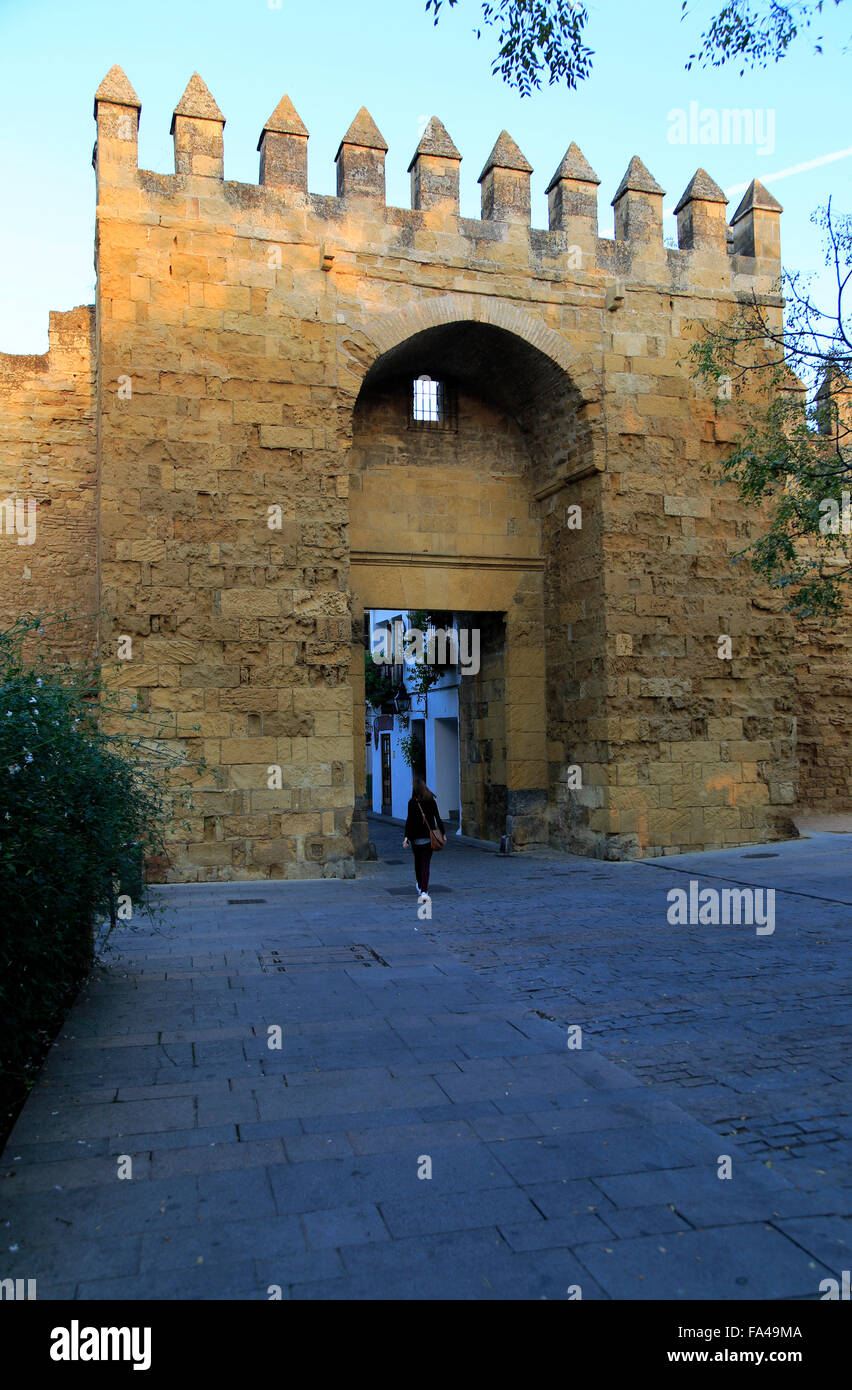 Alte Stadt Tor Westeingang, Puerta de Almodovar, Cordoba, Spanien Stockfoto