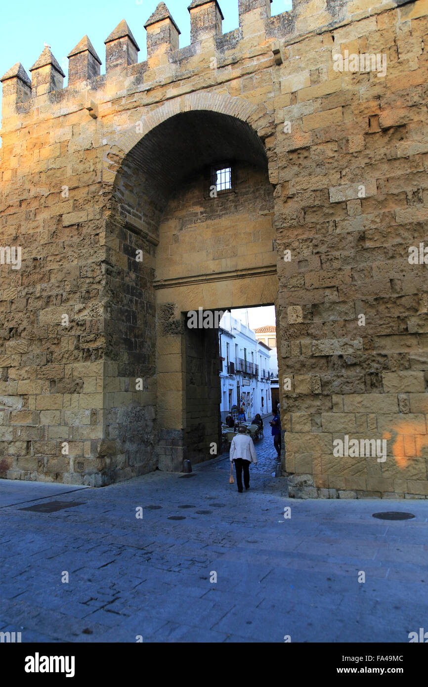 Alte Stadt Tor Westeingang, Puerta de Almodovar, Cordoba, Spanien Stockfoto