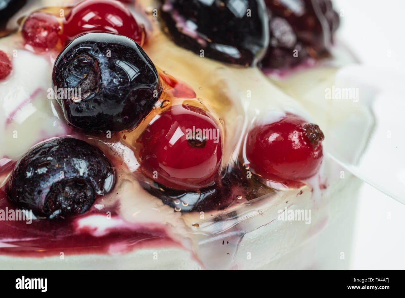 Joghurt-Beeren-Honig Stockfoto