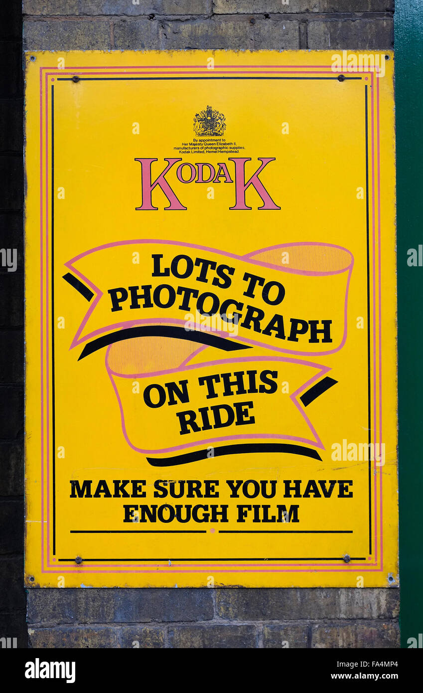 alte Kodak-Film-Werbeplakat Stockfoto