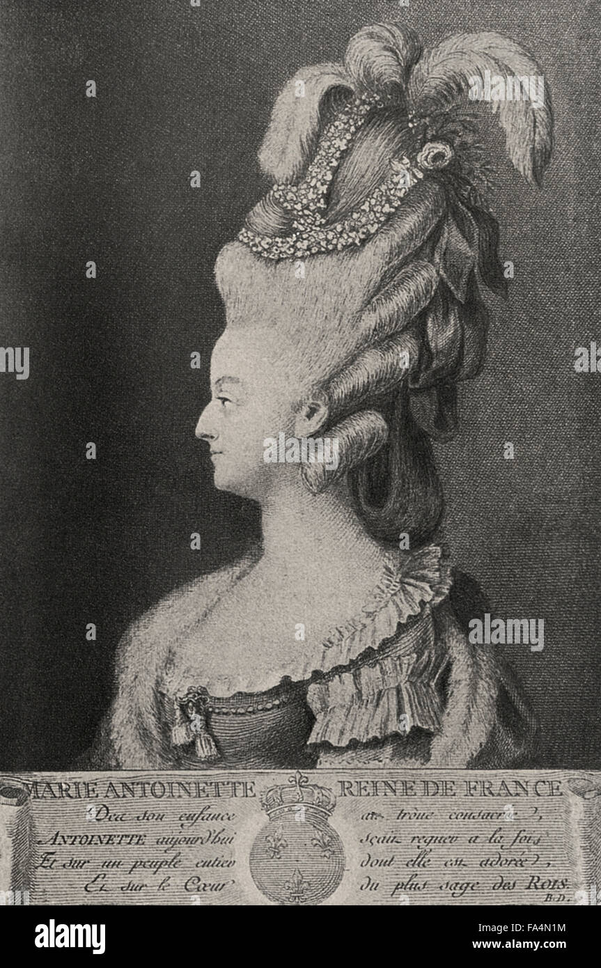 Marie Antoinette, Königin von Frankreich (1755-93), Louis XVI, buchen Sie Abbildung von "Cagliostro, Glanz und Elend der ein Meister der Magie", Chapman und Hall LTD, W.R.H. Trowbridge, 1910 Stockfoto