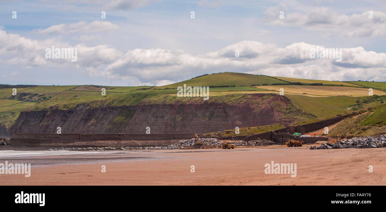 Der Strand von Skinningrove, East Cleveland, wo Restaurierung stattfindet Stockfoto