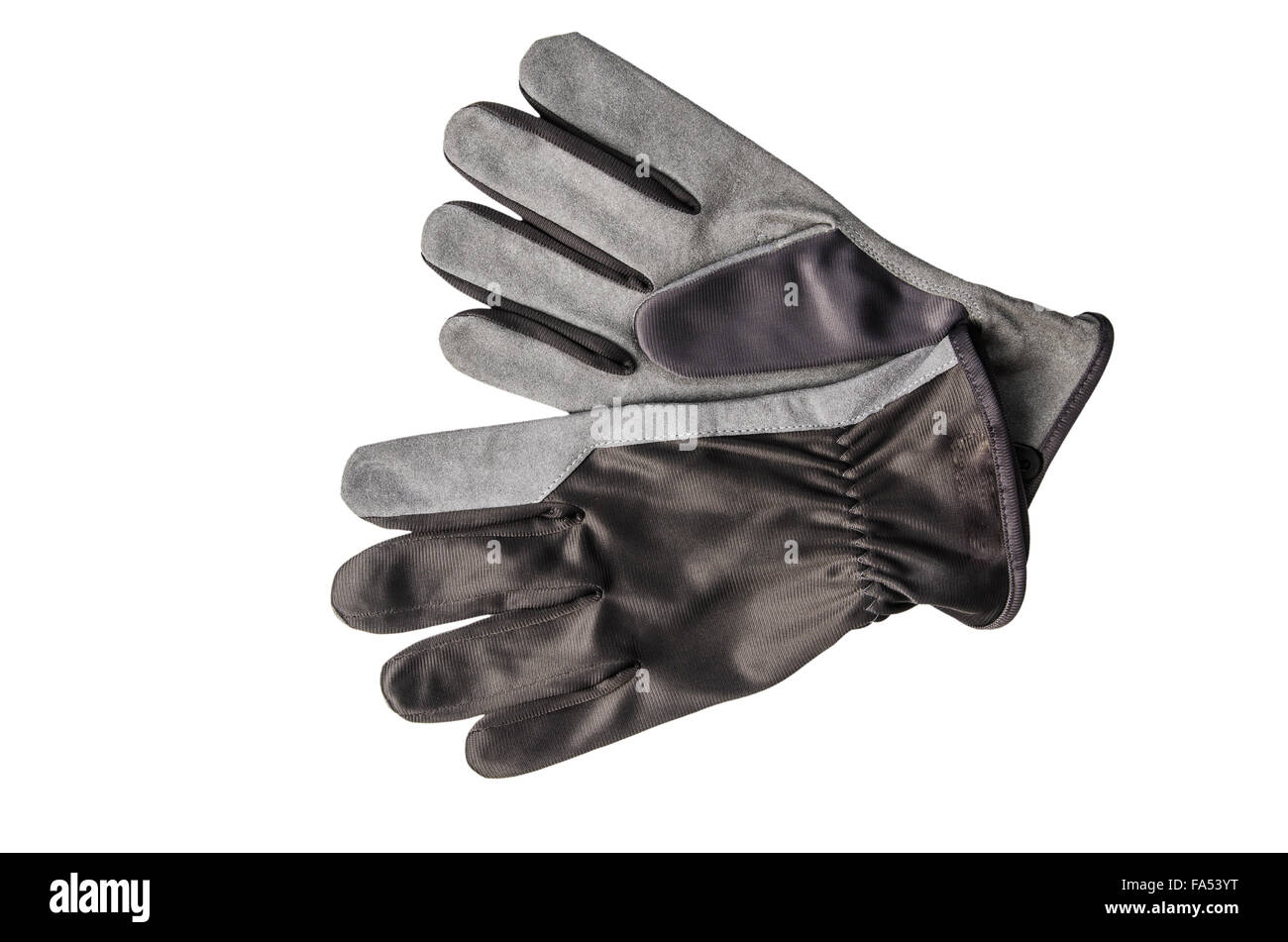 Arbeitshandschuhe, isoliert auf einem weißen Stockfoto