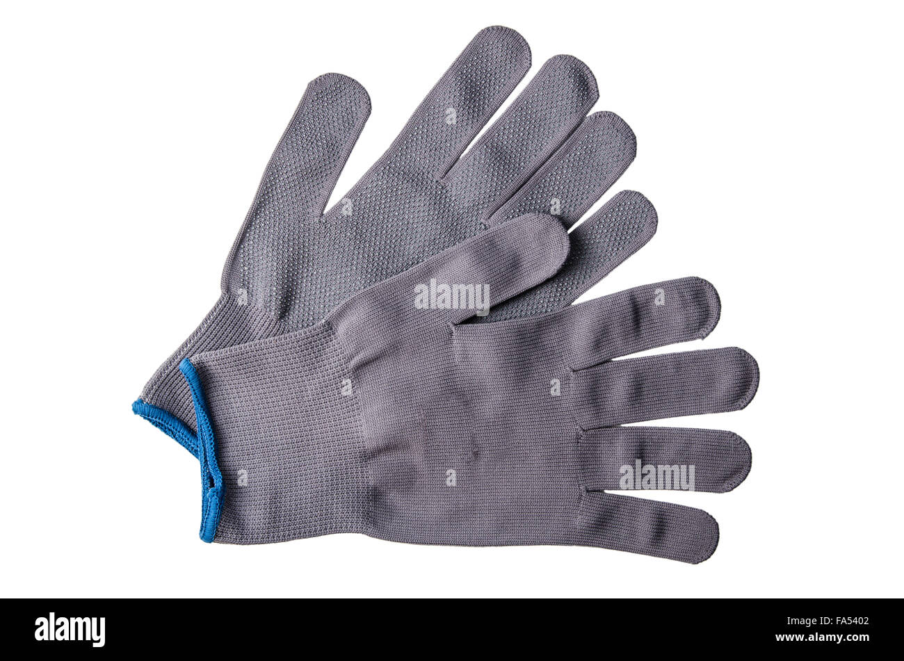 Arbeitshandschuhe, isoliert auf einem weißen Stockfoto