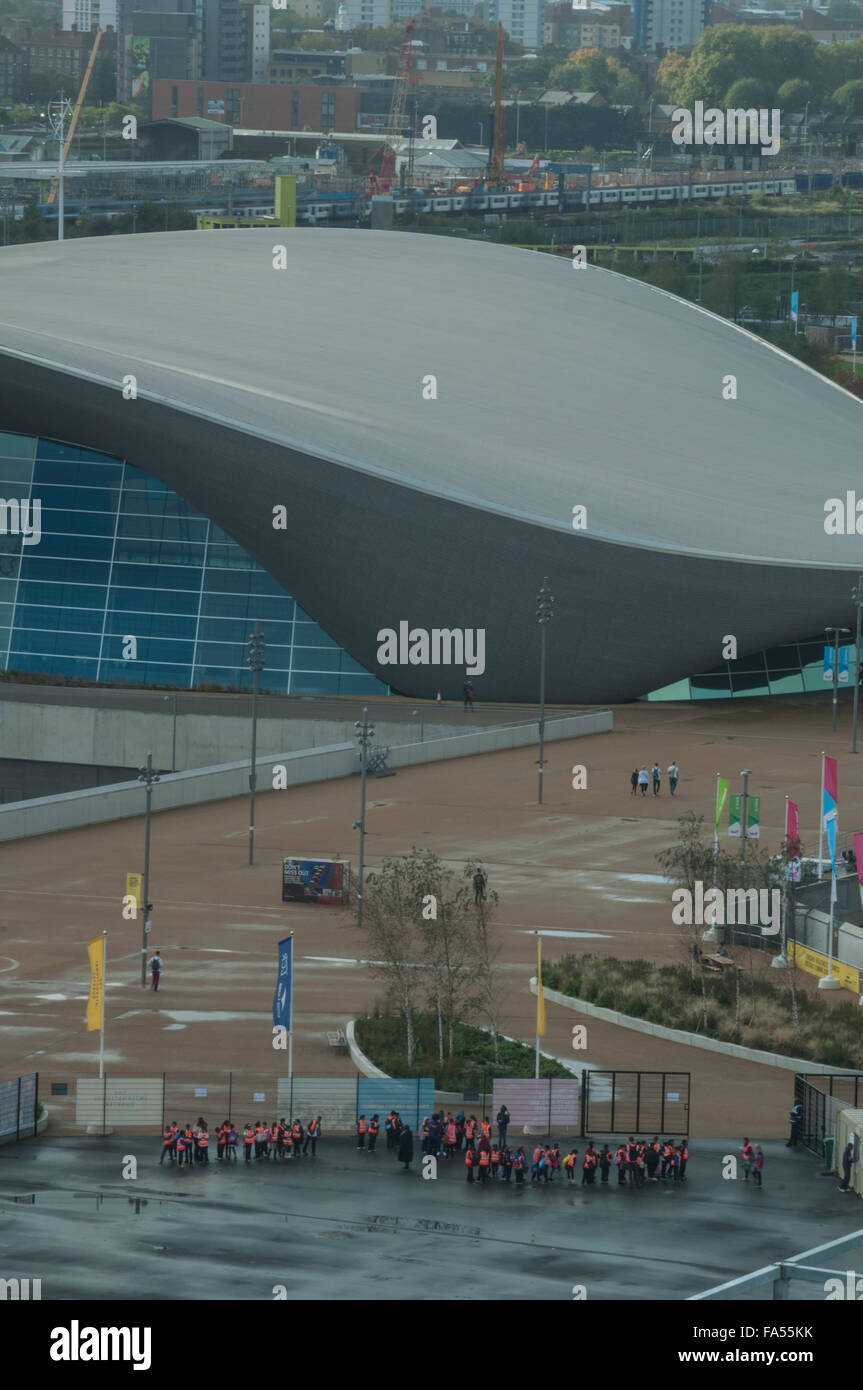 London Aquatics Centre, Queen Elizabeth Olympic Park Stratford, London – architektonisches Wahrzeichen von Zaha Hadid Architects: Phillip Roberts Stockfoto