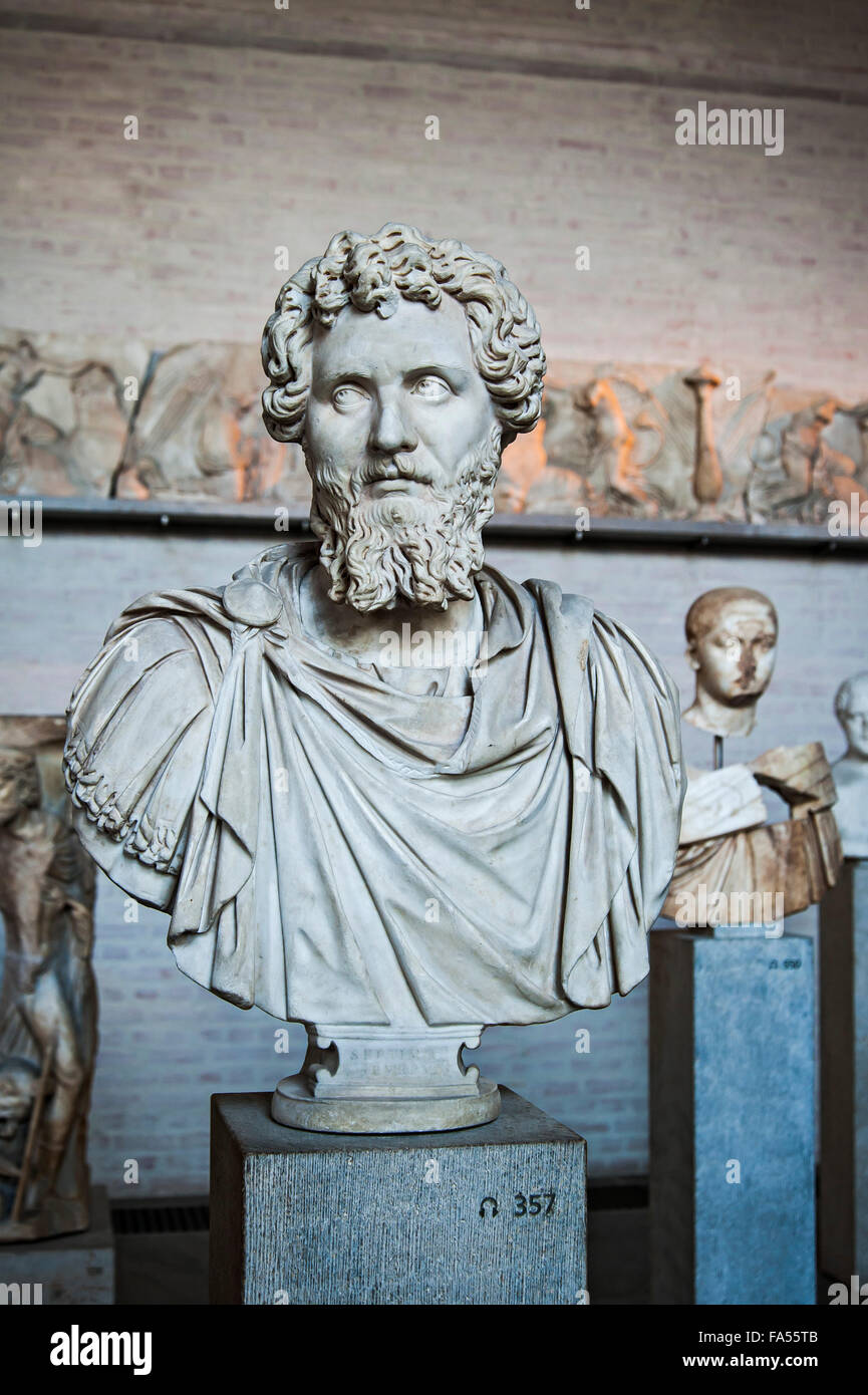 Lucius Septimius Severus Pertinax, römischer Kaiser, Glyptothek, München, Bayern, Deutschland Stockfoto