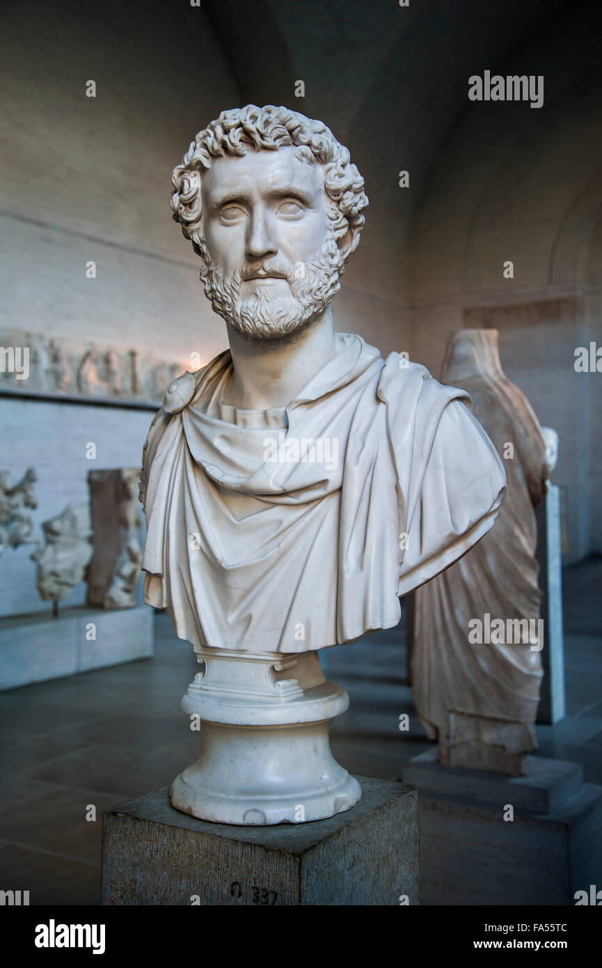 Büste des Marcus Aurelius, römischer Kaiser, Glyptothek, München, Bayern, Deutschland Stockfoto