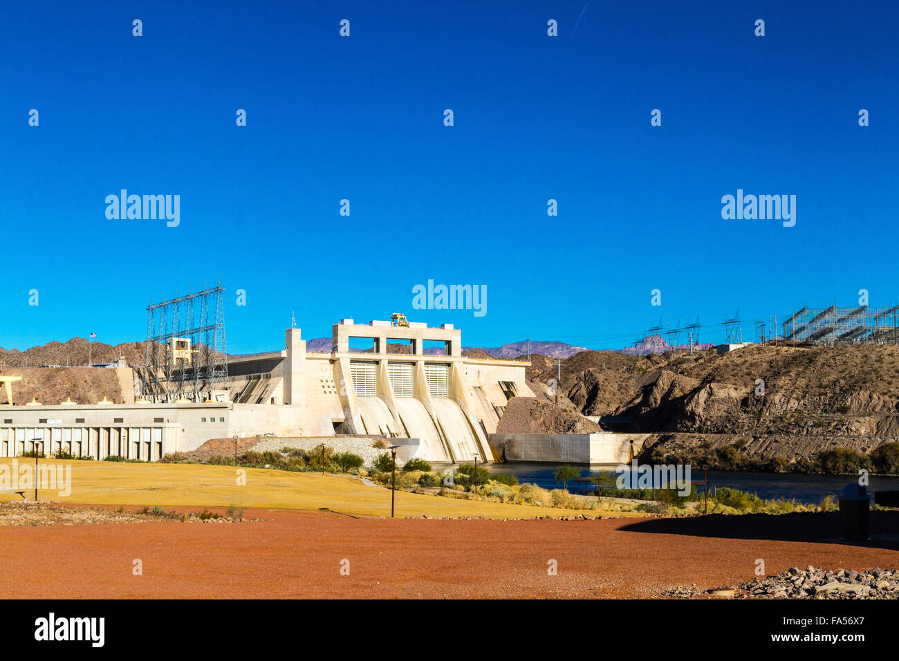 Davis Dam in der Nähe von Laughlin Nevada Lake Mohave erstellen Stockfoto