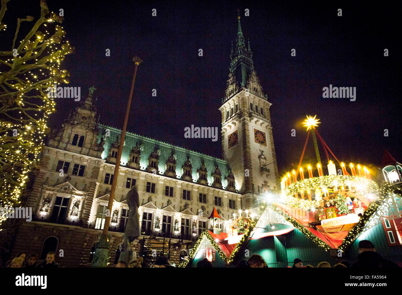 Weihnachtsmarkt in Hamburg, Deutschland Stockfoto