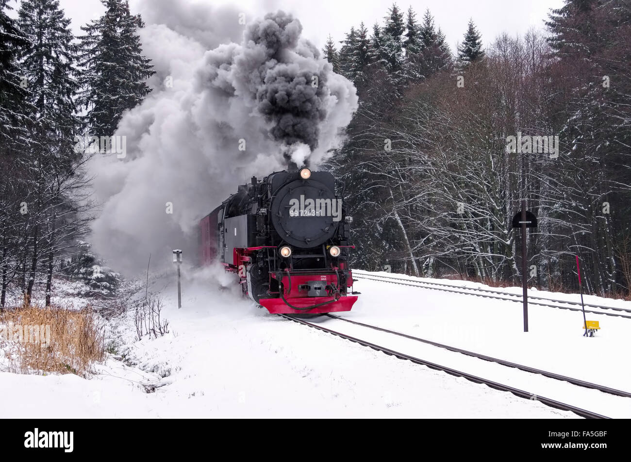 Brockenbahn Winter - Brockenbahn im Winter 01 Stockfoto