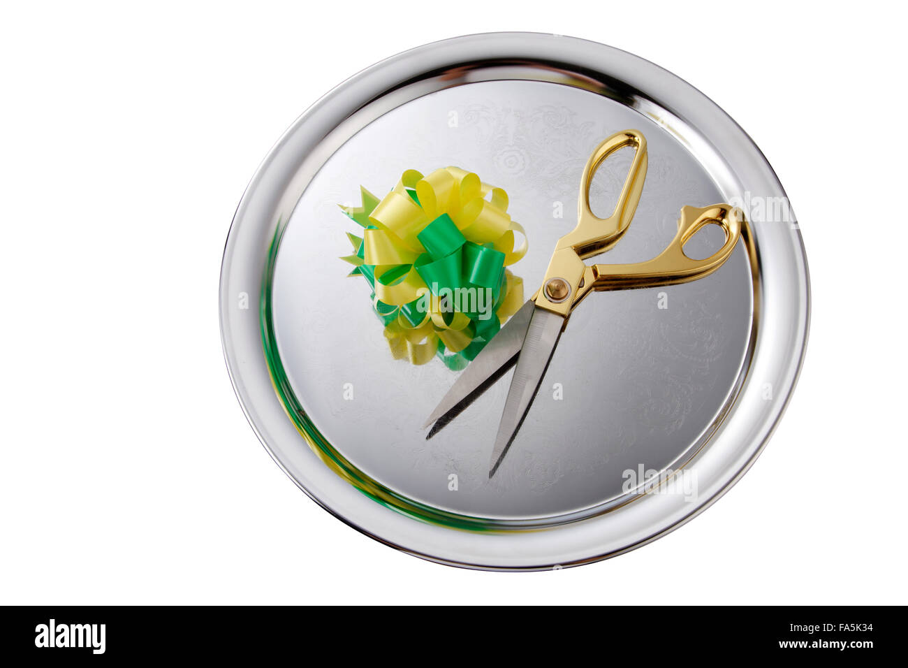 Ansicht von oben gelb Grünband Bögen Stockfoto