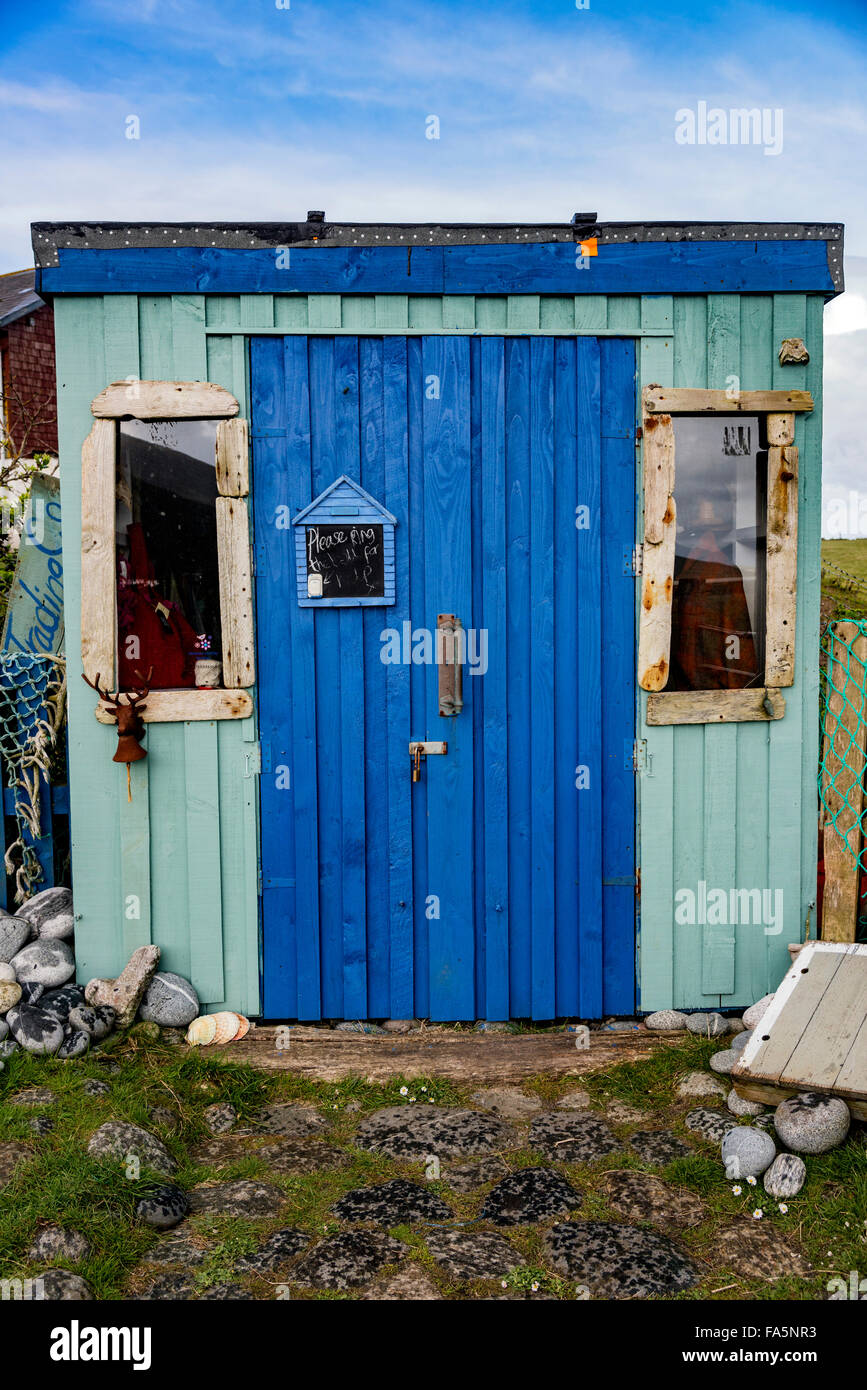 Der Weber-Shop, Caroline Chaffer am Northton auf der Isle of Harris angehören Stockfoto