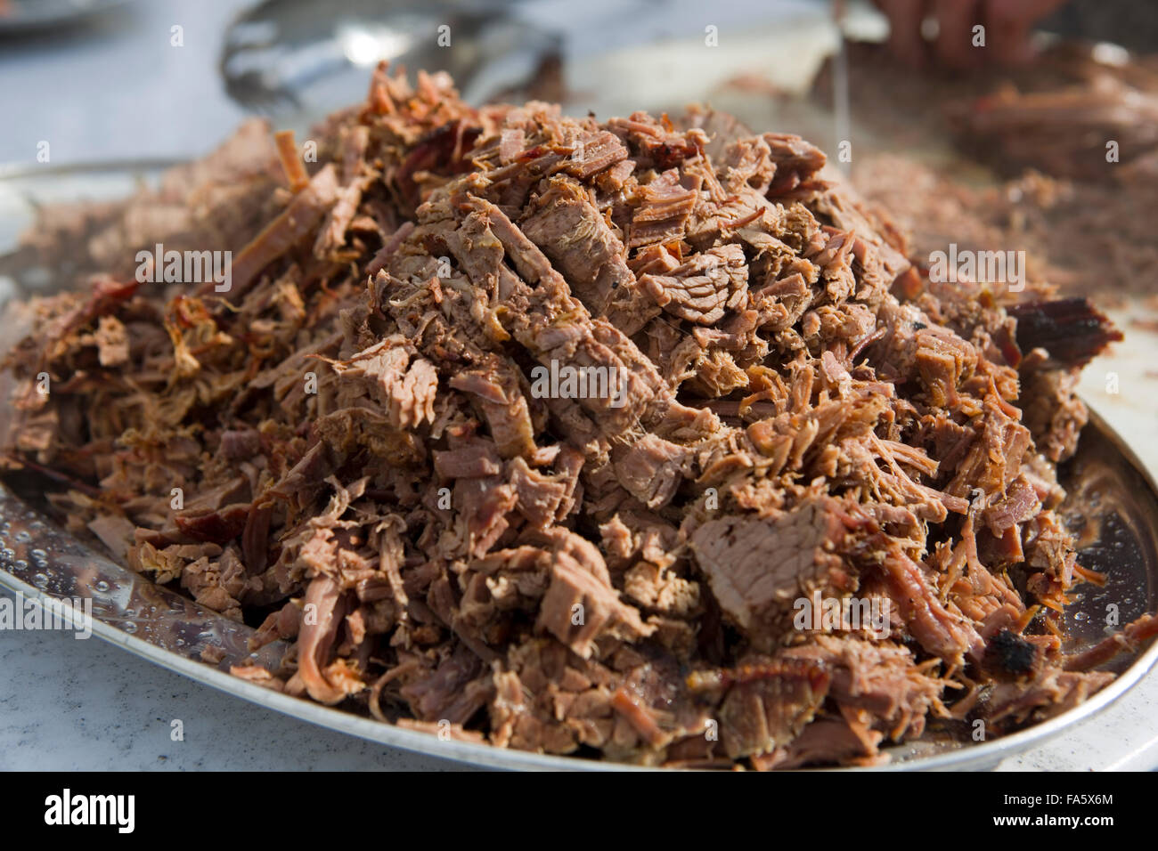 zerkleinert Rindfleisch rotem Fleischplatte von hohem Cholesterin gekochte Rinderbrust Stockfoto