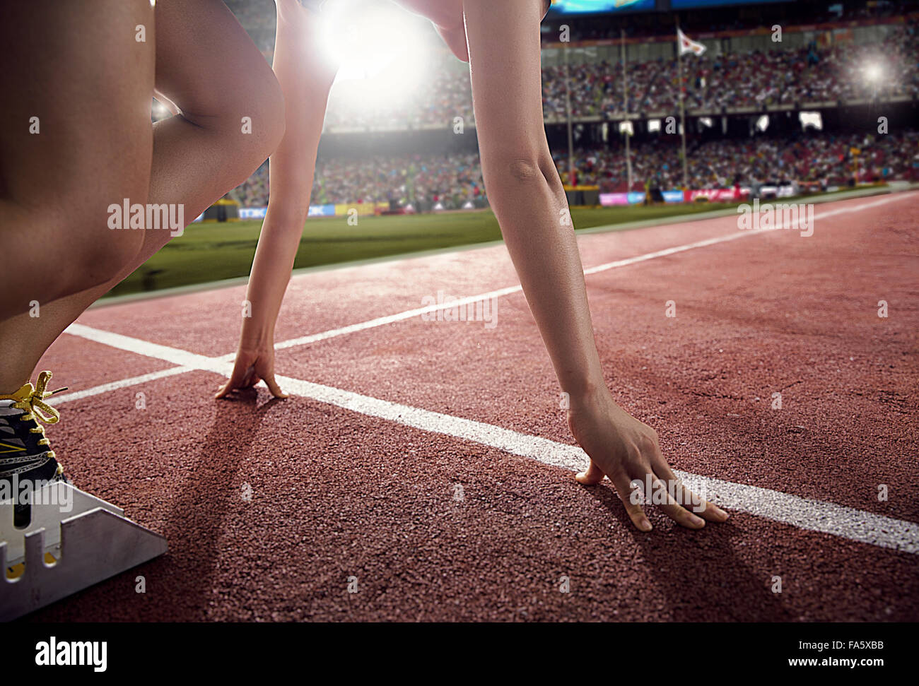 Leichtathleten im Feld Stockfoto