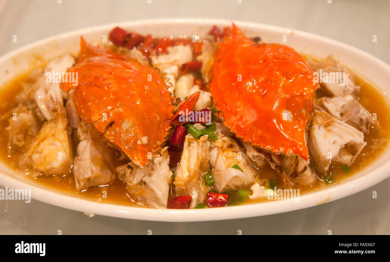 Oriental Food geschmorte Krabbe Stockfoto