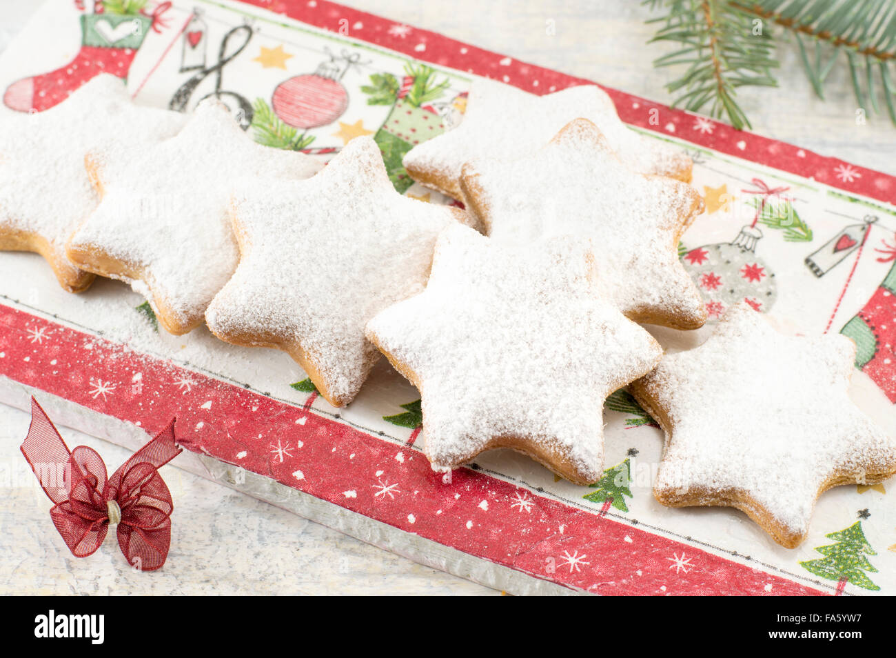 Hause gebacken und geformt Christmas Cookies dessert Stockfoto